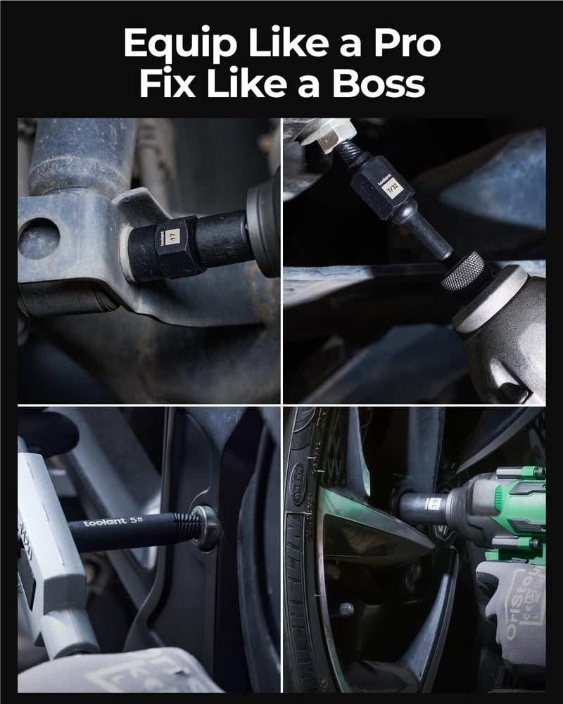 toolant 5pcs Lug Nut Remover, Bolt & Nut Remover Socket Tool Kit, Stripped Bolt Extractor for Damaged Screws and Bolts - Image 5